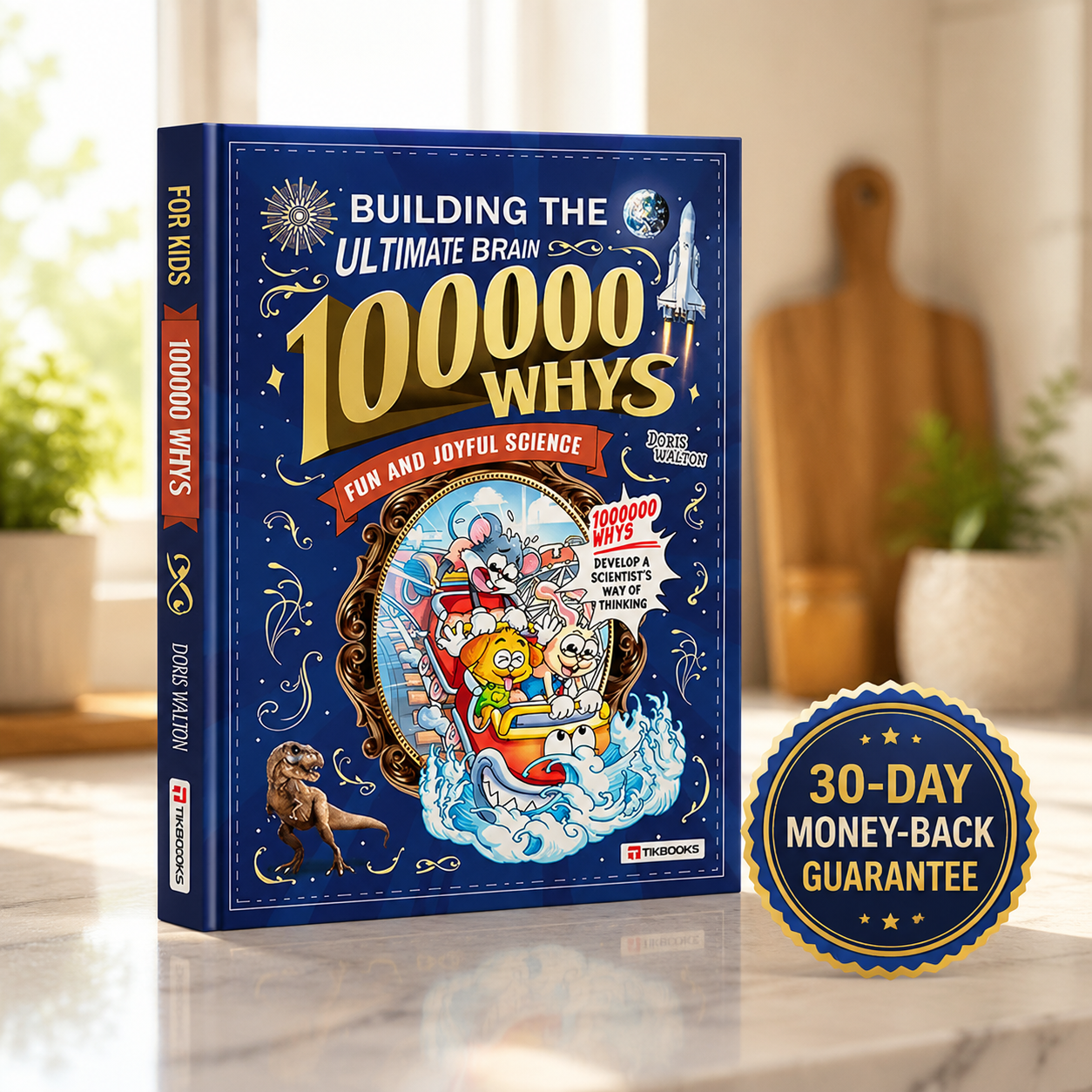 The 100,000 Whys book on a kitchen table at home